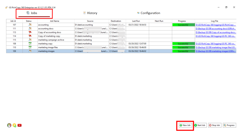 GS RichCopy 360 screenshot