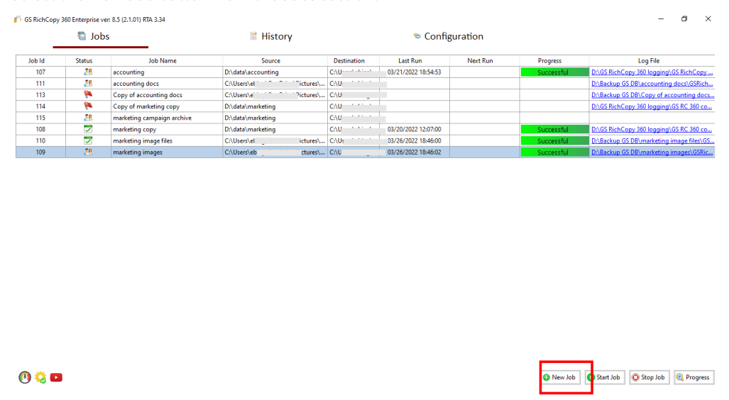 GS RichCopy 360 screenshot